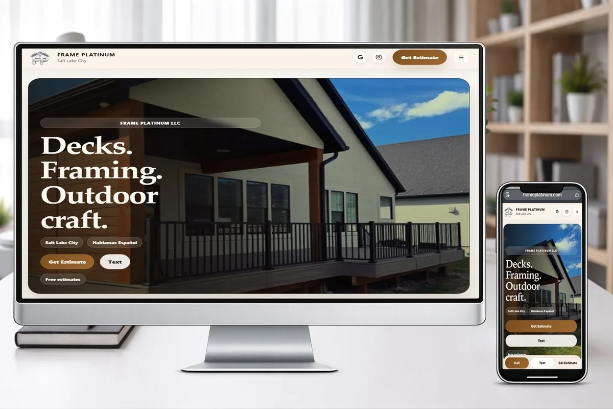 Frame Platinum website project screenshot