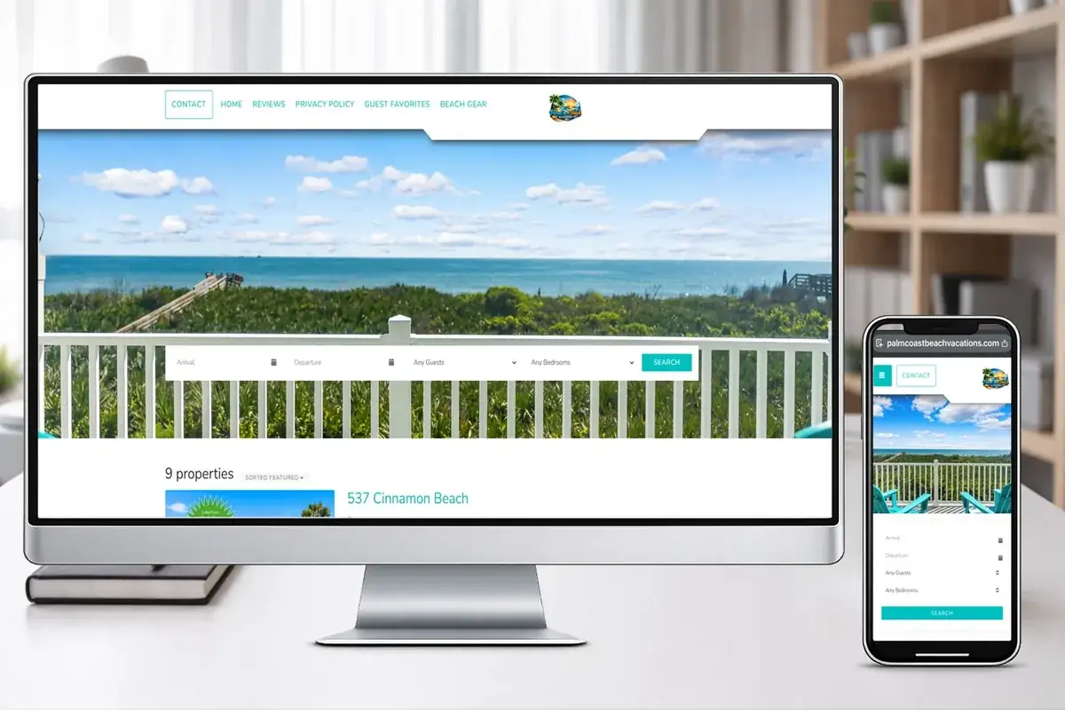 Palm Coast Beach Vacations website project screenshot
